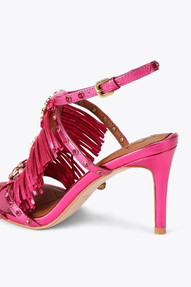 Kurt Geiger London Kurt Geiger London Women's 'Jewel Fringe Sandal' Heels in Fuchsia - 3