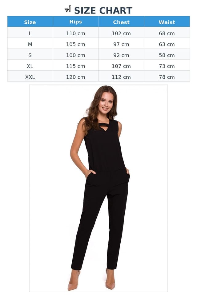 Love Lace Love Lace Women's Elegant Loose Fit Overalls With Modern Neckline in Black - 3