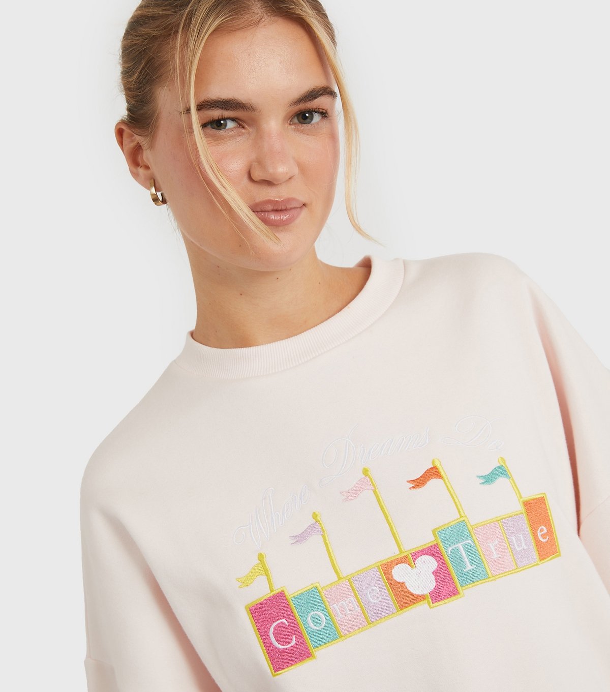 Skinnydip Women's Light Pink Disney Where Dreams Do Come True Sweatshirt Skinnydip New Look - 3