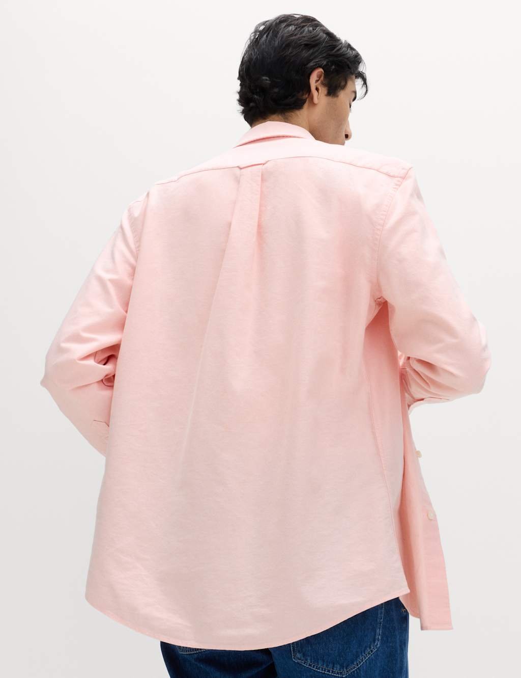 Marks & Spencer M&S Pure Cotton Ultimate Oxford Shirt Light Apricot - 2