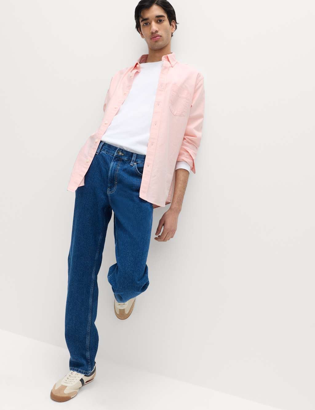 Marks & Spencer M&S Pure Cotton Ultimate Oxford Shirt Light Apricot - 3