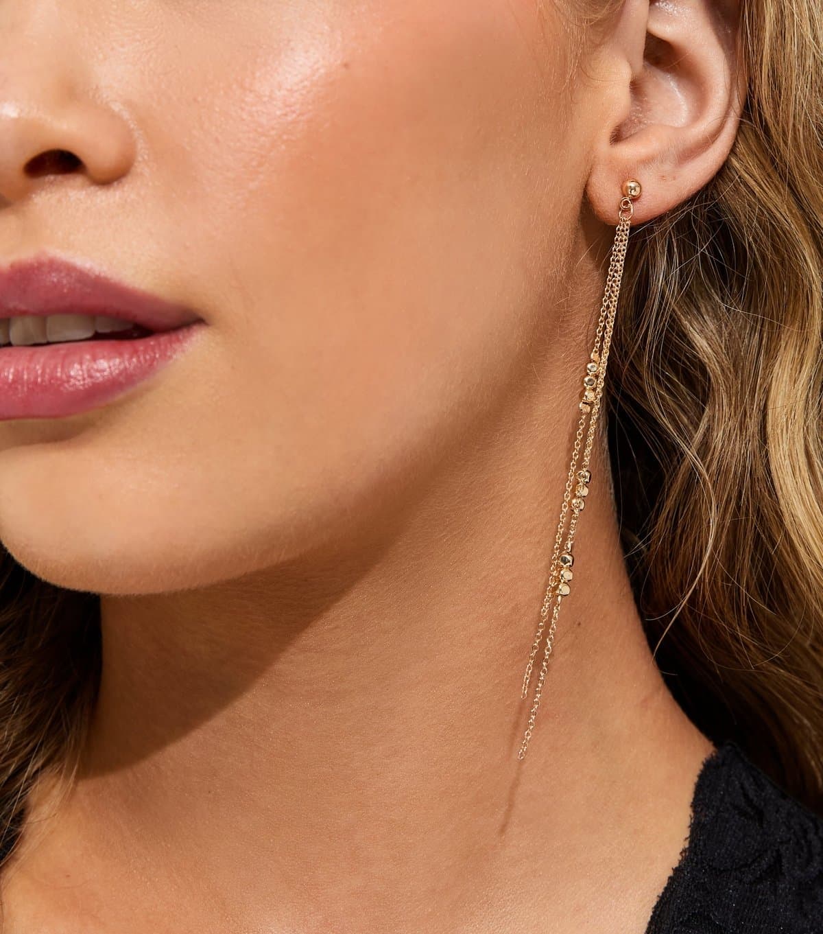 New Look New Look Gold Tone Tassel Drop Earrings