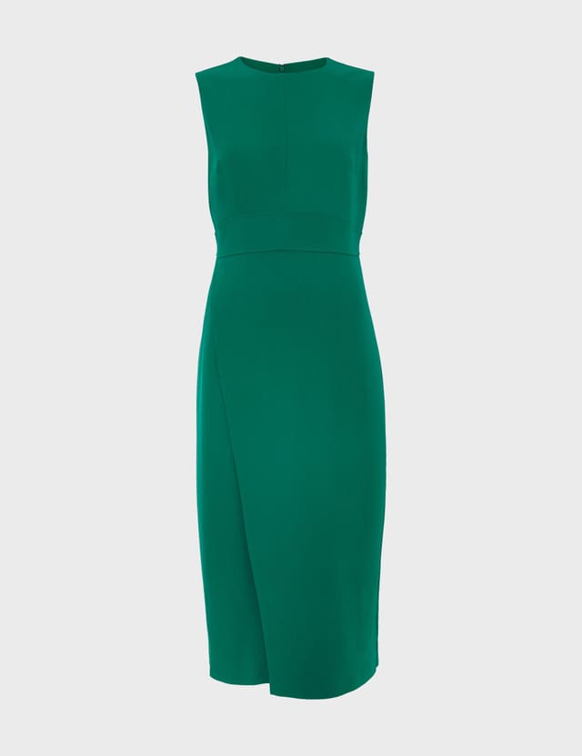 Hobbs London Hobbs London Women's Maura Cinched Waist Midi Dress in Emerald - 2