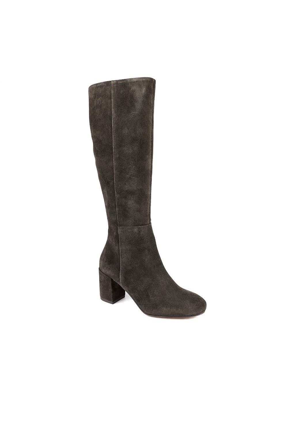 Jones Bootmaker Jones Bootmaker Women's Neptune Extra-Small Calf Fit Long Leather Boots in Brown