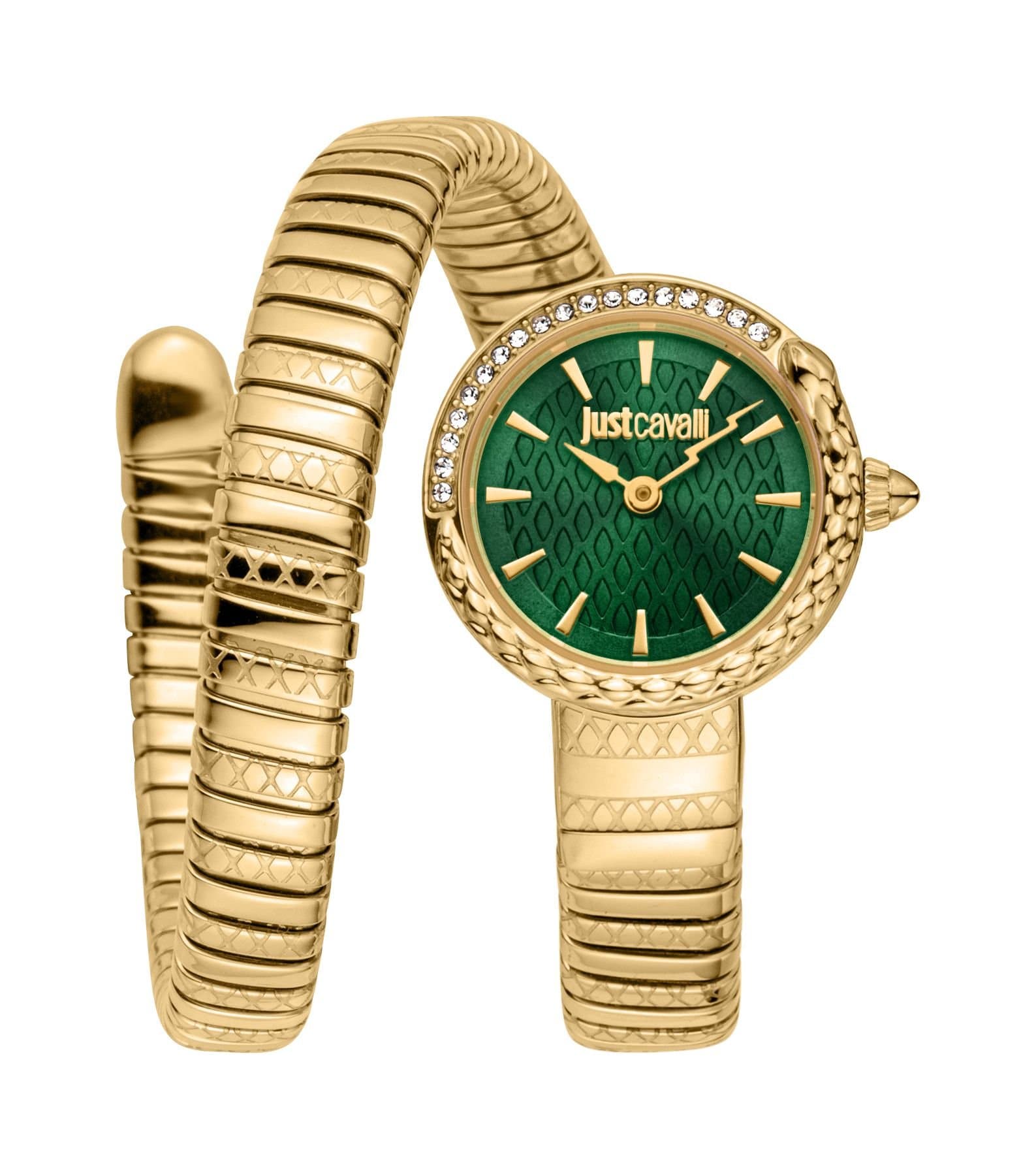 Just Cavalli Just Cavalli Women's JC1L301M0035 Cerchio Snake Analog Watch for Women in Gold