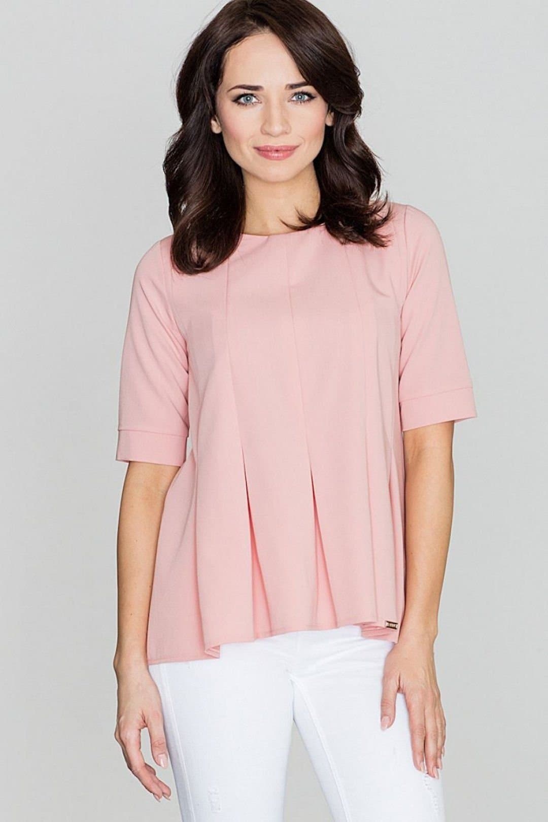 Love Lace Love Lace Pink Oversize Pleated Back Blouse