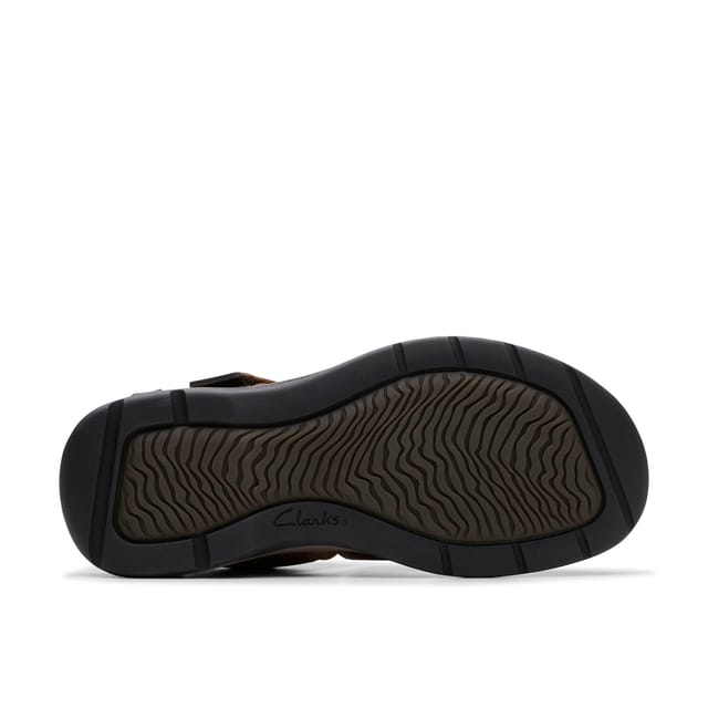 Clarks Clarks Men's Saltway Cove Dark Brown Leather Flat Sandals, Walking - 3