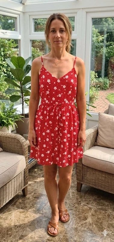 ASOS Red Floral Summer Dress with Adjustable Straps