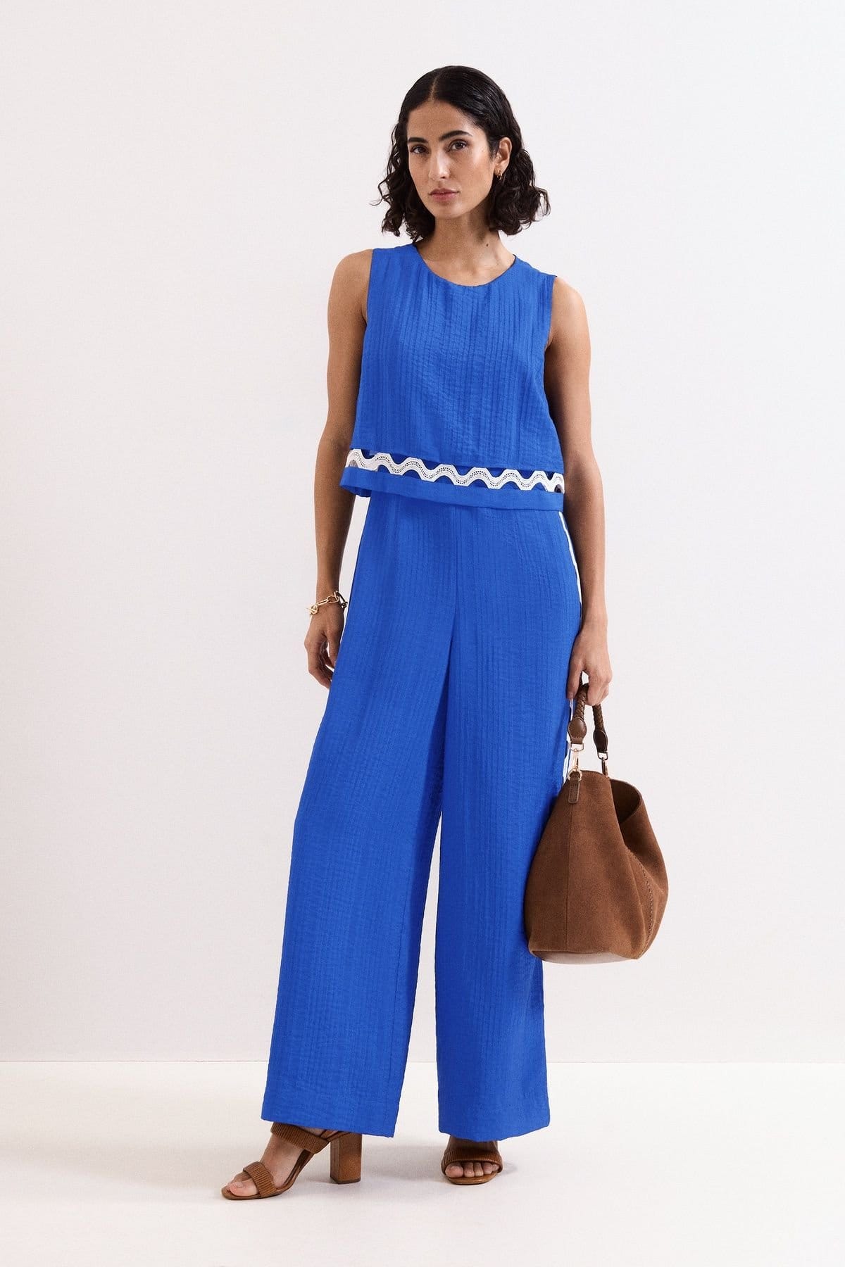 Phase Eight Bright Blue Sleeveless Wide Leg Jumpsuit