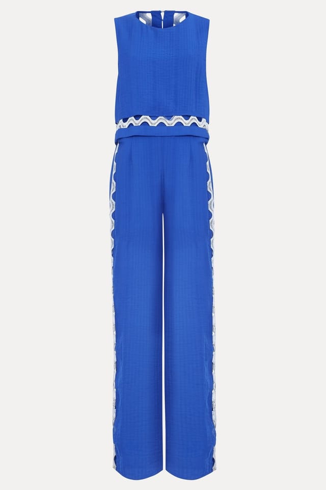 Phase Eight Phase Eight Women's Aubrey Sleeveless Wide Leg Jumpsuit in Bright Blue - 2