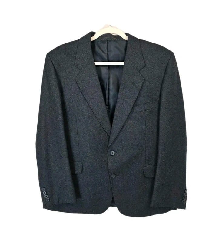 The Centaur Mens Merino Wool Blazer Grey 42R English Made British Cloth Tailored Jacket - 1