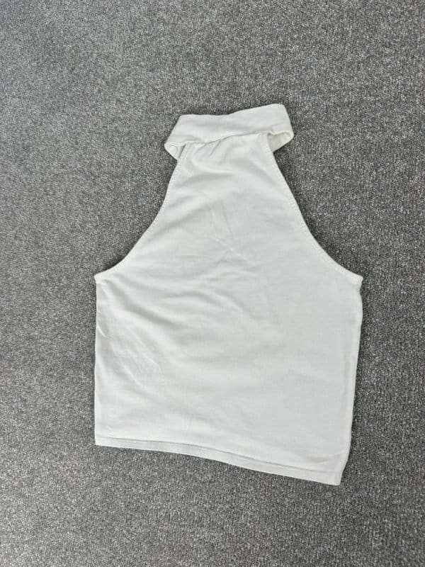Miss Selfridge White High Turtle Neck Crop Top