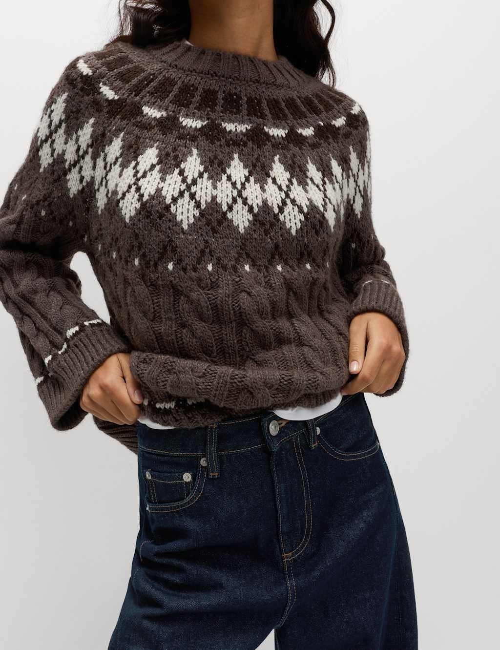 Marks & Spencer M&S Mid Rise Barrel Jeans Indigo Mix - 4