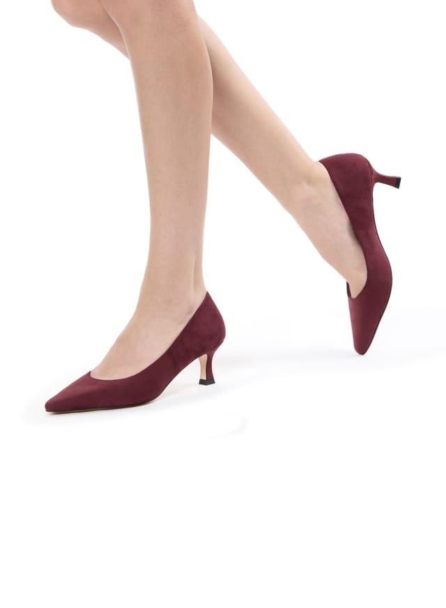 Paradox London Paradox London Women's Tova' Stiletto Heel Court Shoes in Burgundy - 2