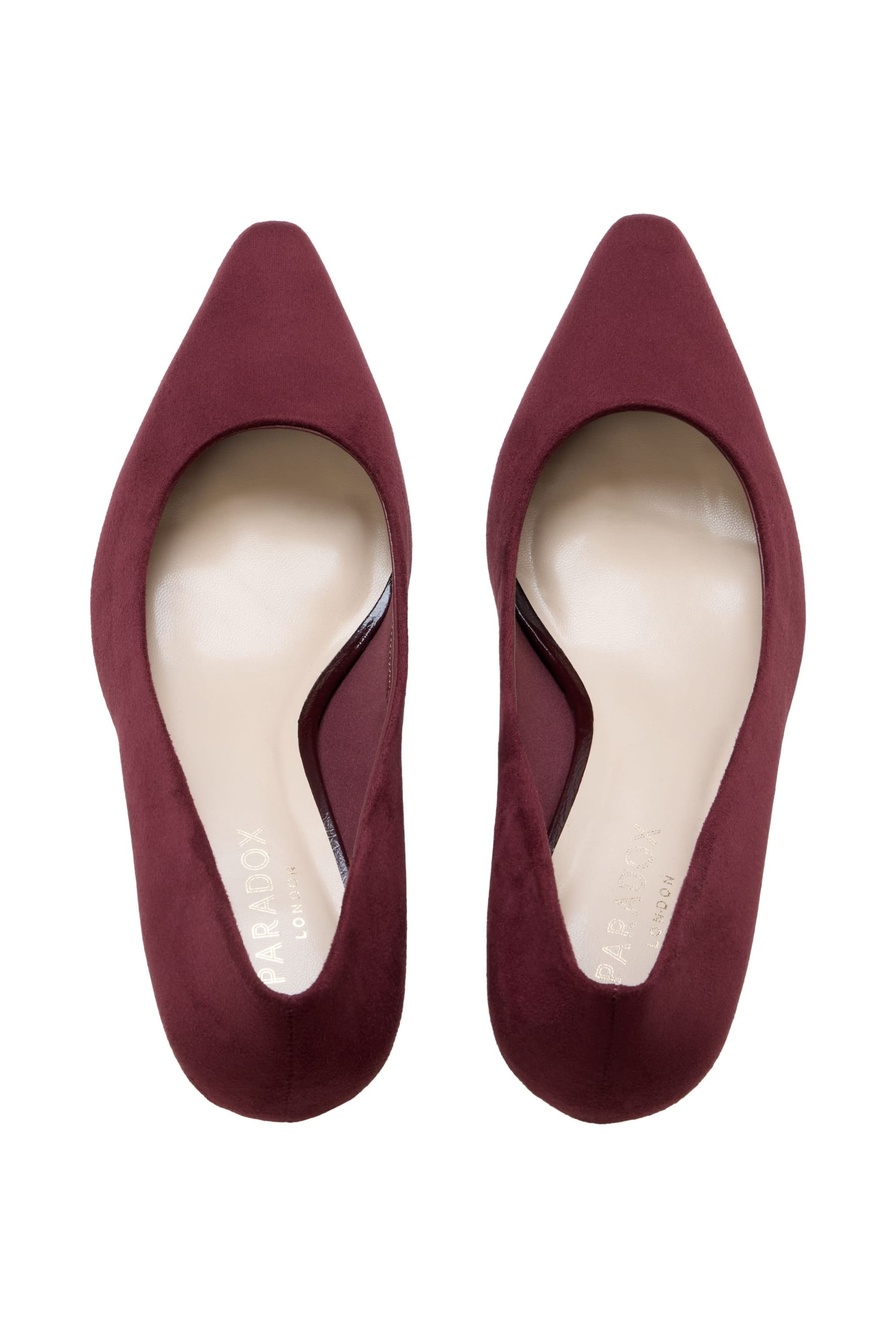 Paradox London Paradox London Women's Tova' Stiletto Heel Court Shoes in Burgundy - 4