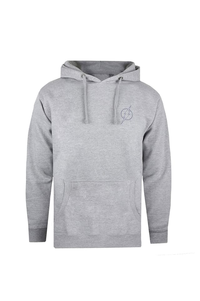 Flash Flash Men's Outline Logo Cotton Hoodie Grey - 2