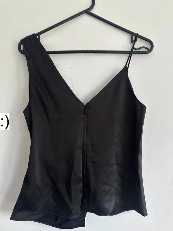 Ted Baker Ted baker satin cami blouse party top vest black new BNWT 10 asymmetrical