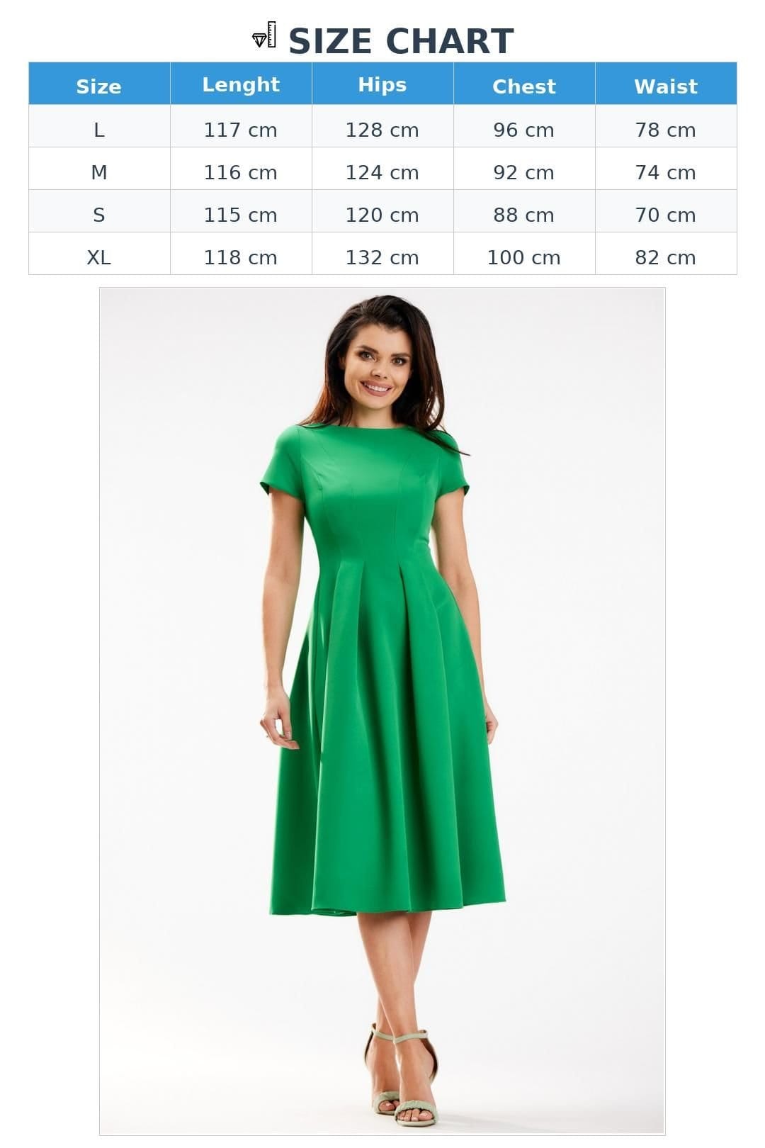 Love Lace Love Lace Women's Midi Boat Neck Short Sleeve Dress with Back Zip in Green - 4