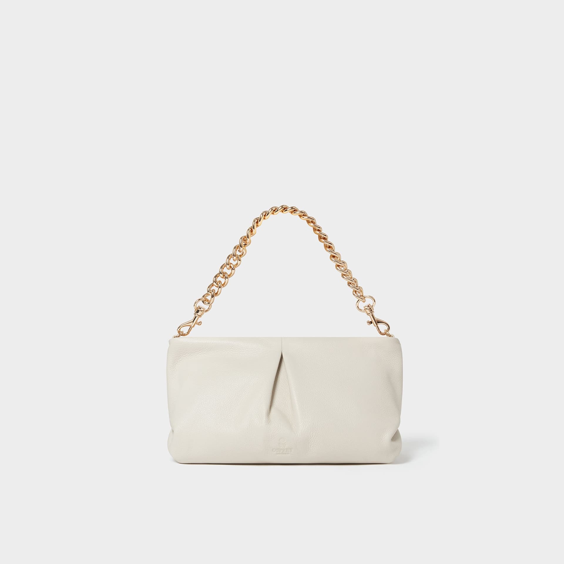 OSPREY LONDON Osprey London Light Stone Leather Shrug Clutch Bag
