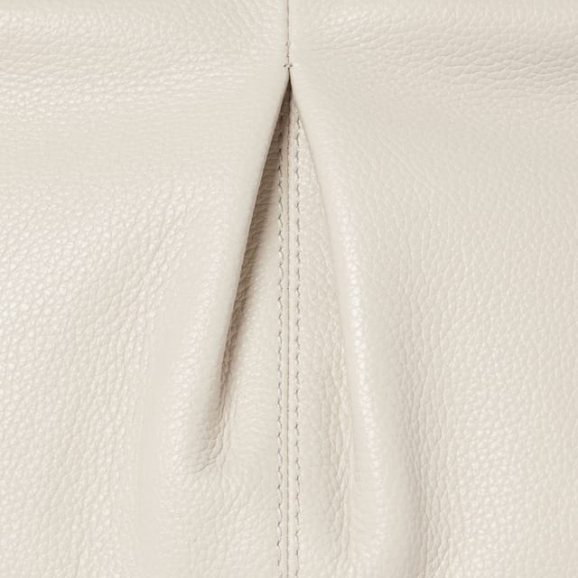 OSPREY LONDON OSPREY LONDON Women's The Luxe Pleat Carina Leather Shrug Clutch Bag in Light Stone - 3