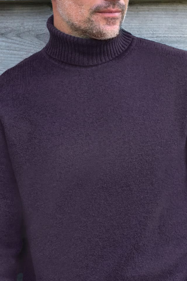 WoolOvers WoolOvers Men's Mens Lambswool Polo Neck Jumper in Teal - 3