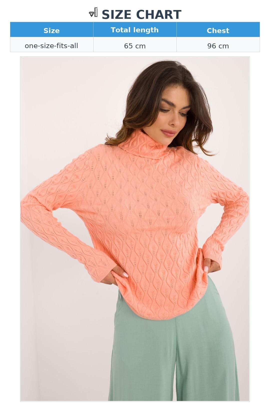 Love Lace Love Lace Women's Openwork Viscose Turtleneck Sweater with Shine in Pink - 4