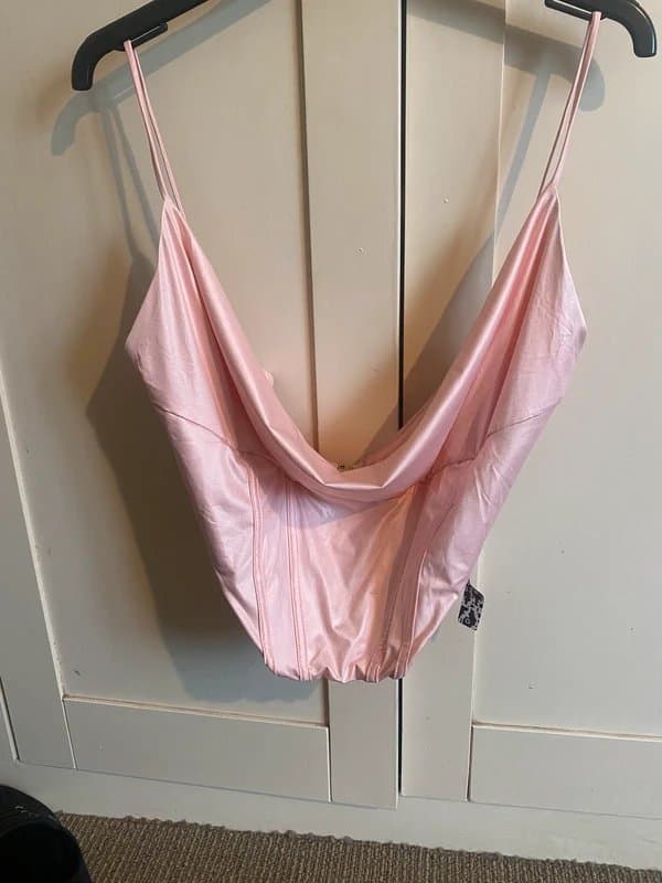 ASOS Brand New ASOS Luxe Pink slinky Corset Style Top size 20