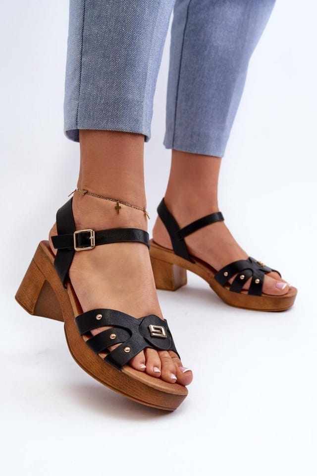 Love Lace Love Lace Women's Lightweight Adjustable Heel Sandals Soft Insole Buckle Strap in Black - 3