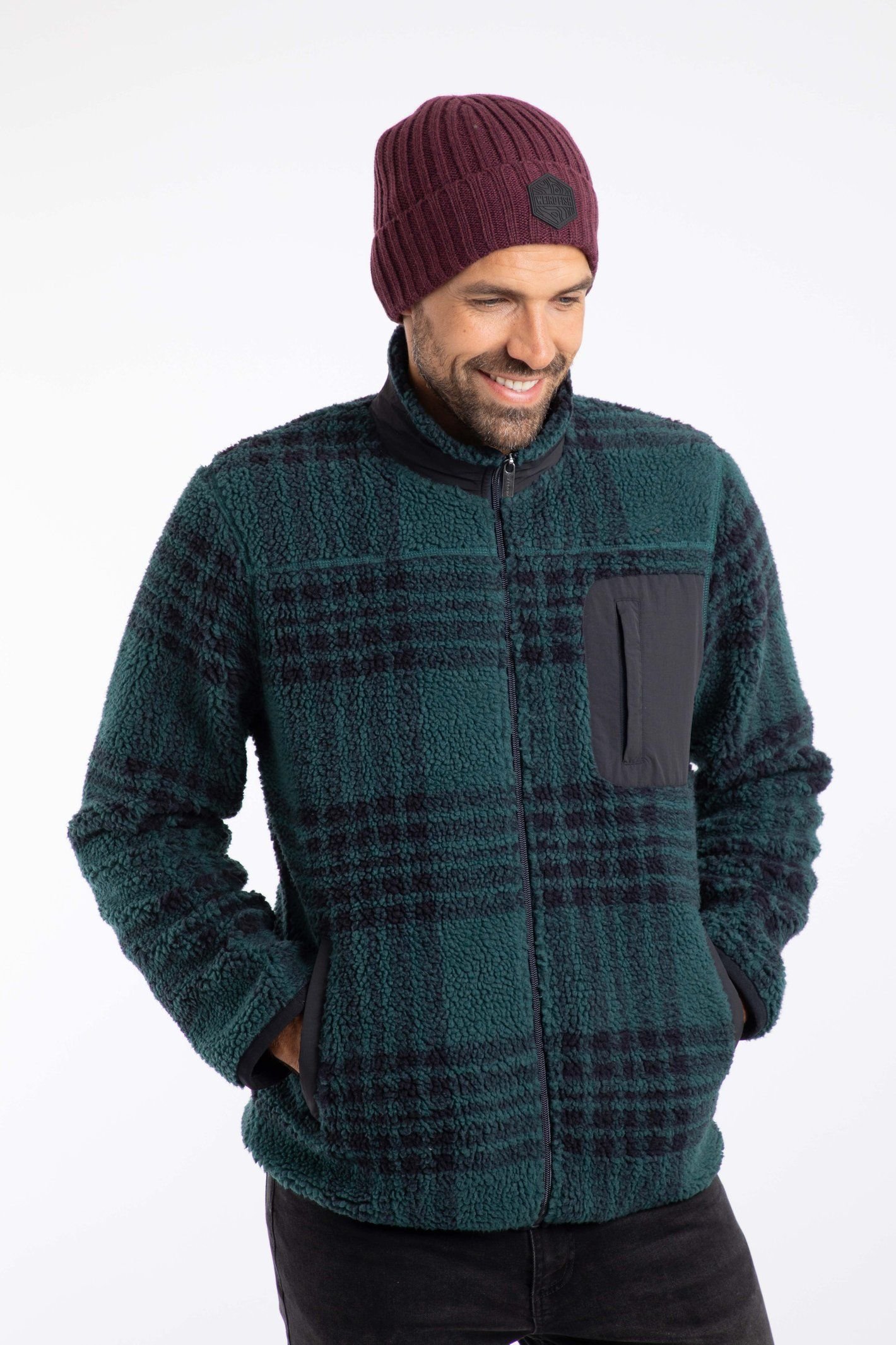 Weird Fish Weird Fish Men's Monreith Beanie in Aubergine - 3