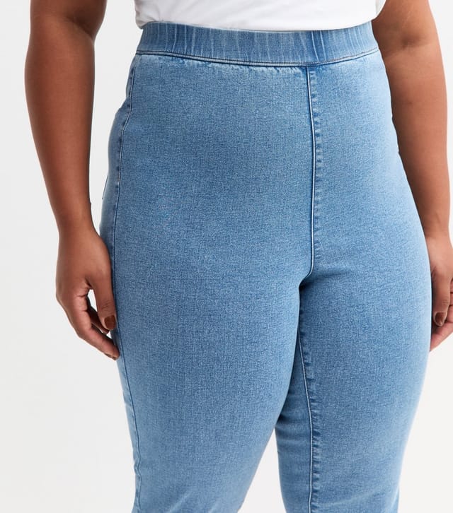 New Look Women's Plus Size Blue Denim Capri Trousers Curves New Look - 3