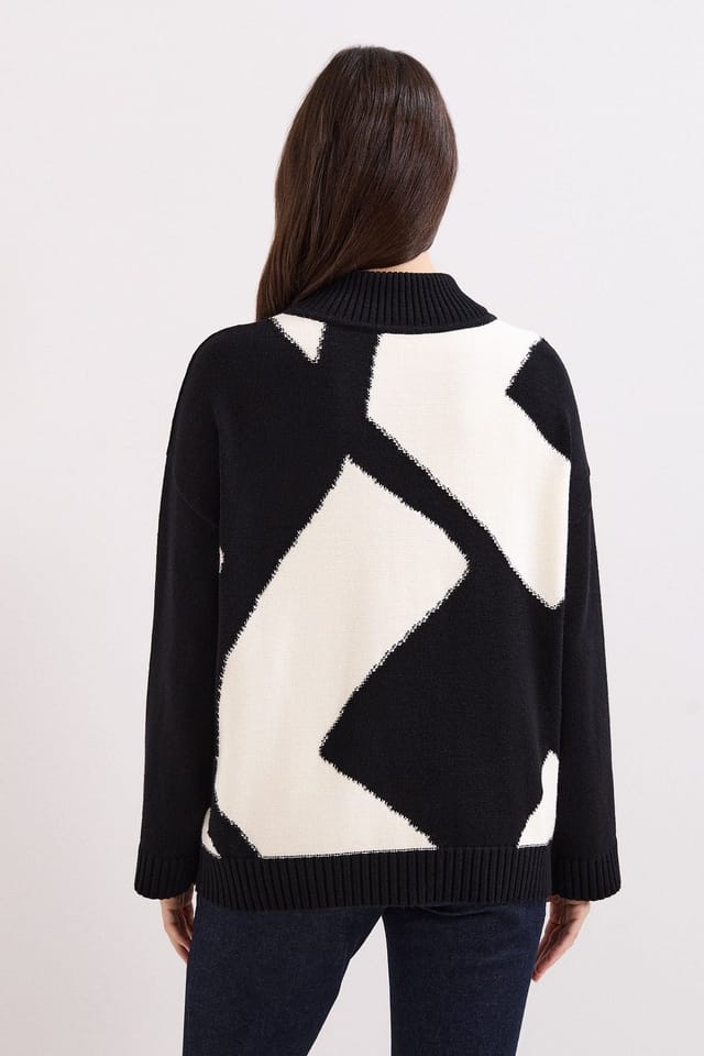 Phase Eight Phase Eight Women's Larna Ribbed Details High-Neck Jumper in Black - 3
