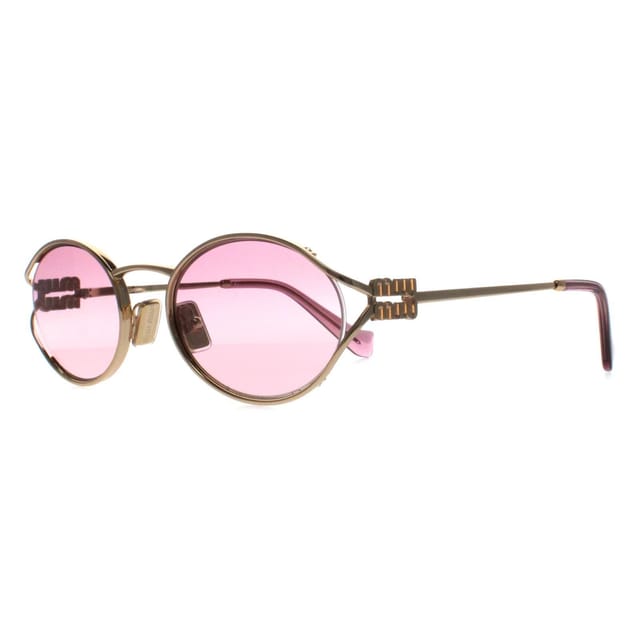 Miu Miu Miu Miu Women's Oval Gold Brown Gradient Violet MU52YS - 3