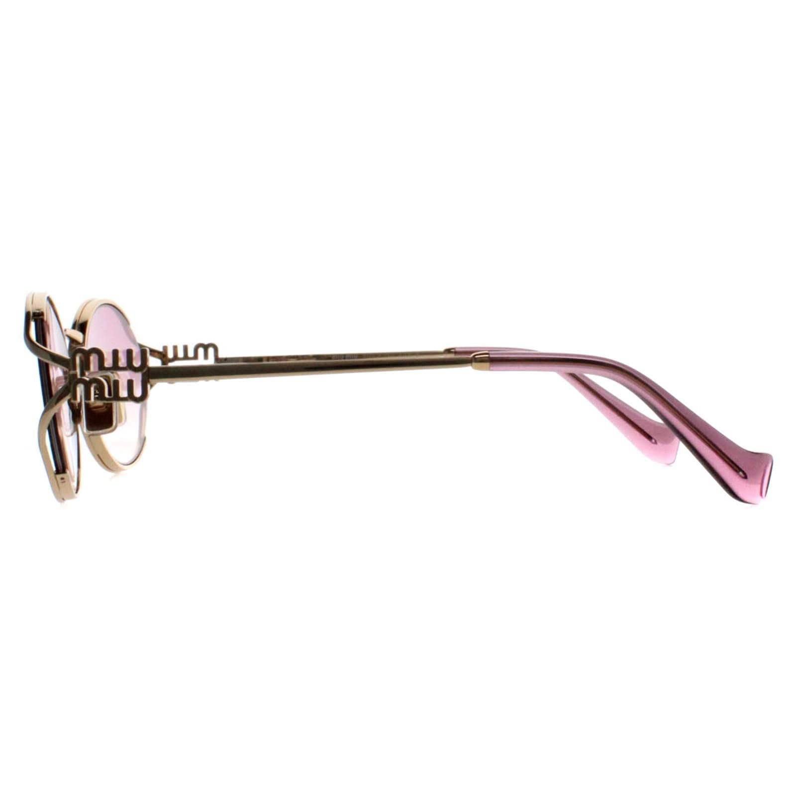 Miu Miu Miu Miu Women's Oval Gold Brown Gradient Violet MU52YS - 4