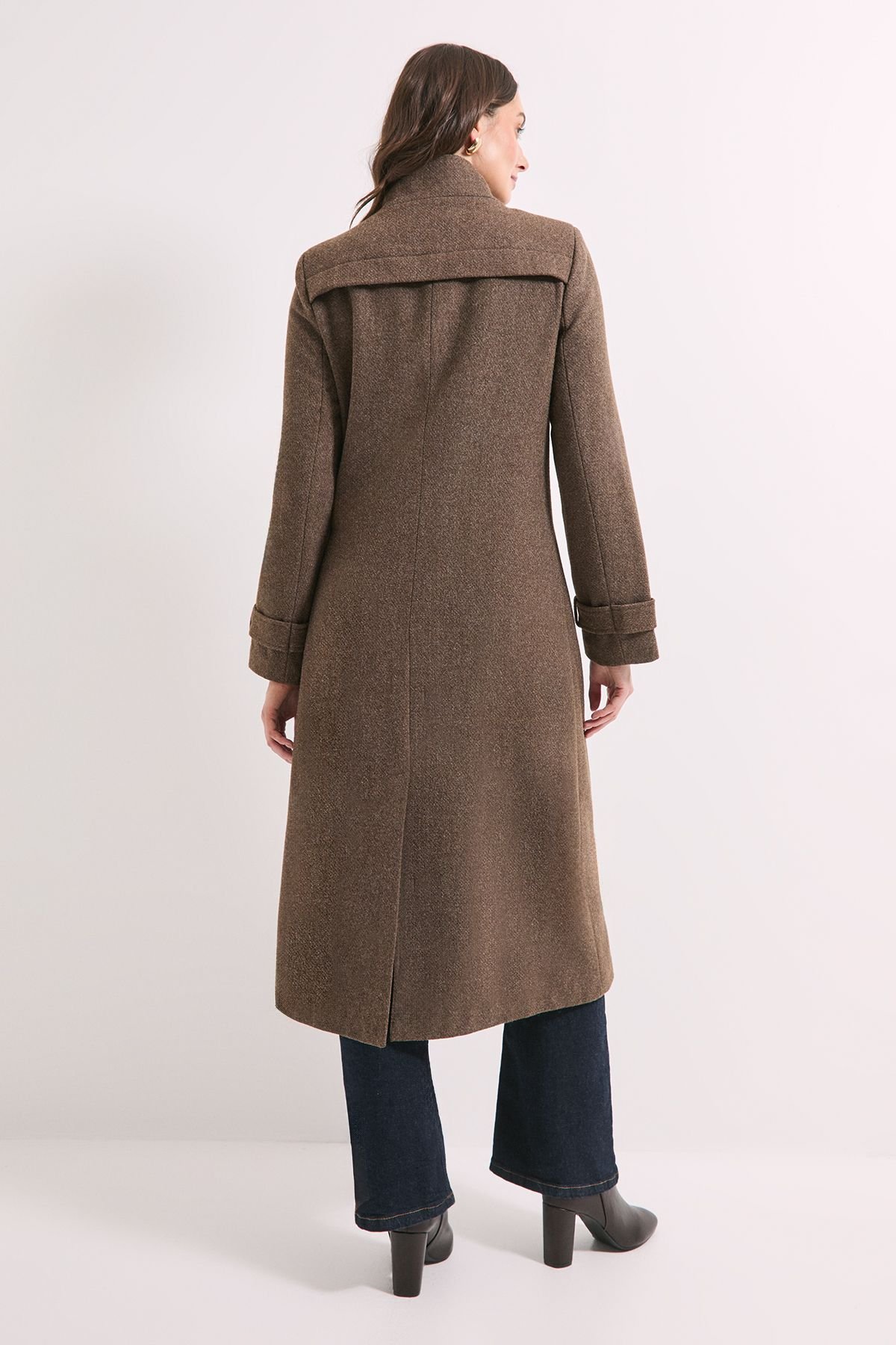 Wallis Wallis Women's Principles by Funnel Neck Coat in Taupe - 3