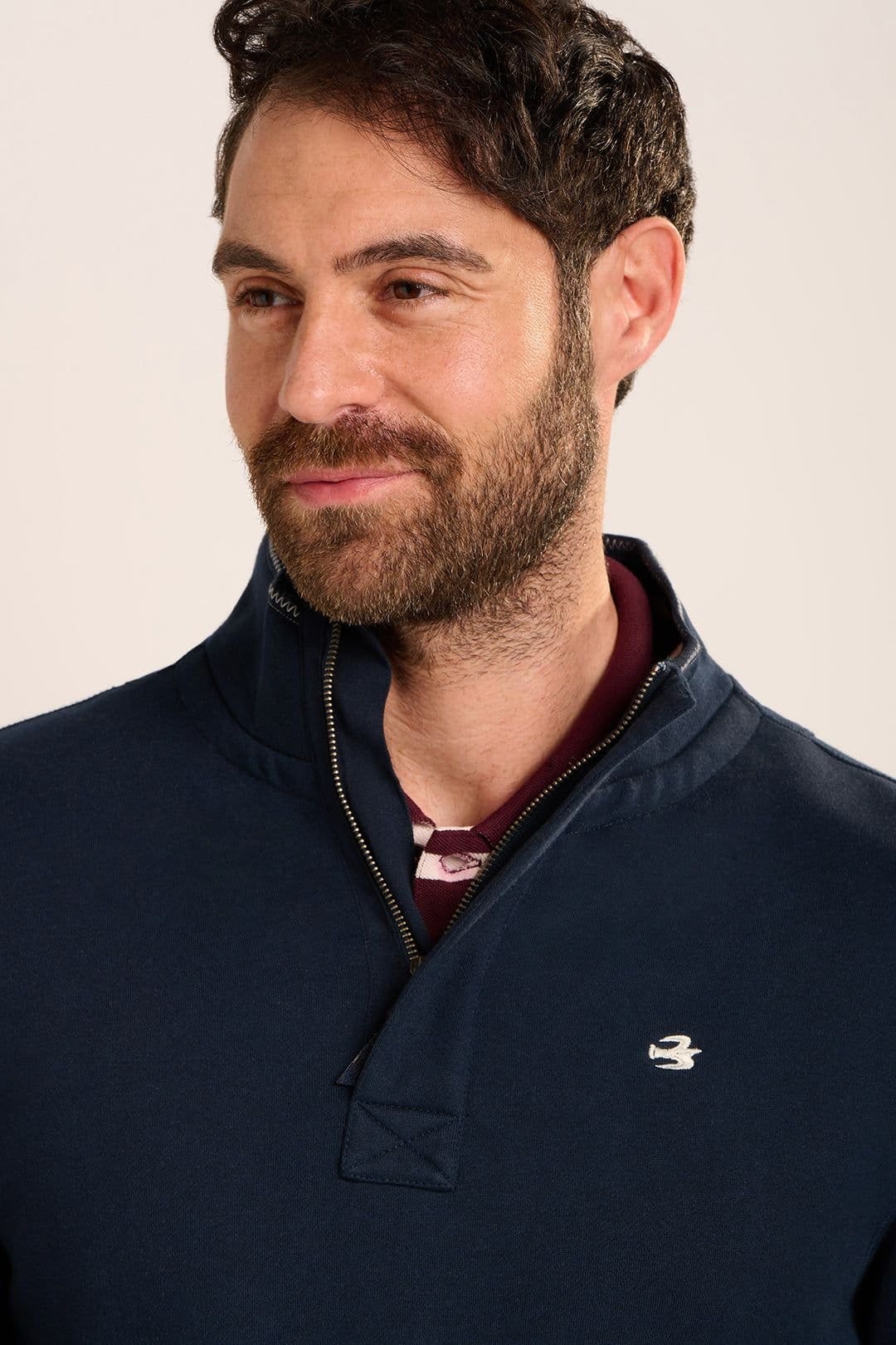 Brakeburn Brakeburn Men's SAMWILL QUARTER ZIP SWEATSHIRT in Navy - 4
