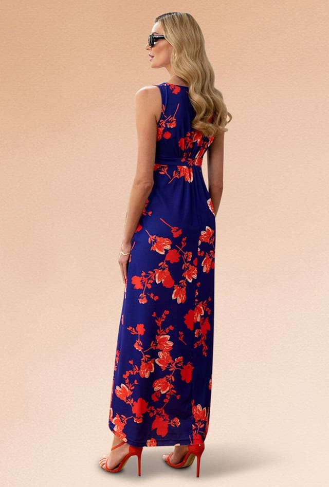 Hot Squash Hot Squash Women's Empire Waist Maxi Dress in Dark Blue - 2