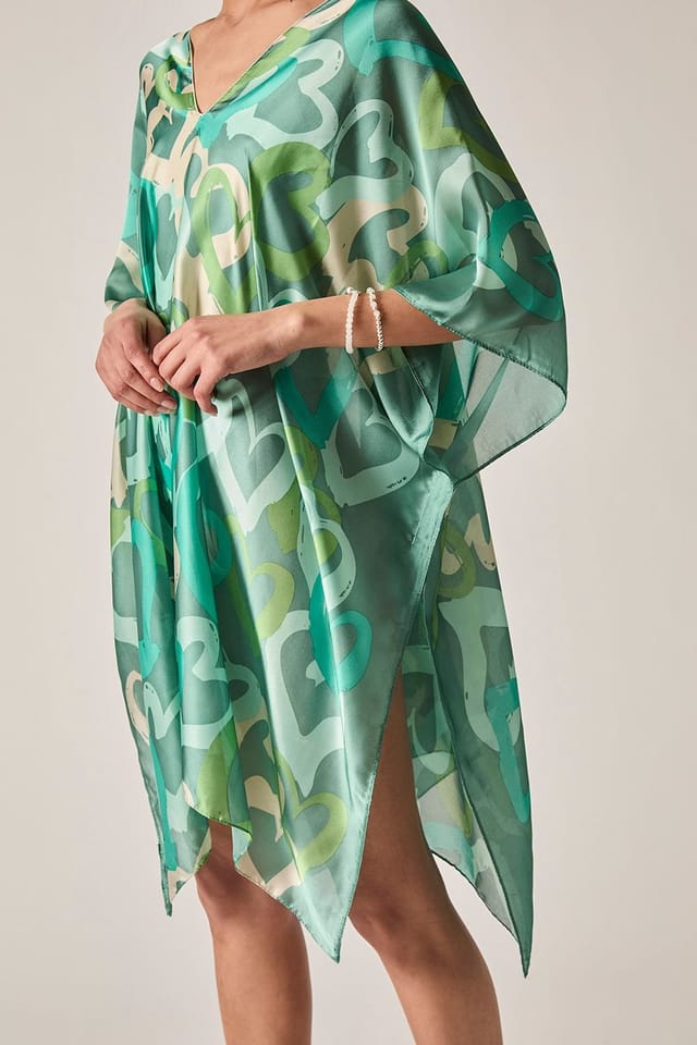 James Lakeland James Lakeland Women's Green Heart Print Kaftan - 3
