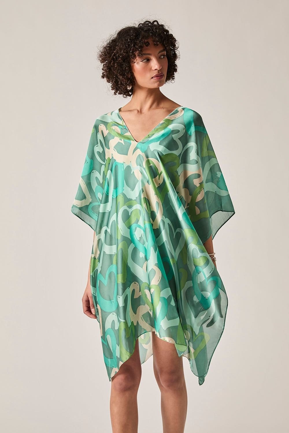 James Lakeland James Lakeland Women's Green Heart Print Kaftan - 4