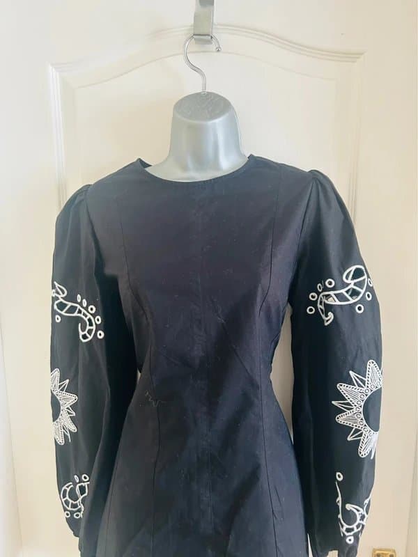 Never Fully Dressed Never fully dressed black/white embroidered enchanted mini dress size 12