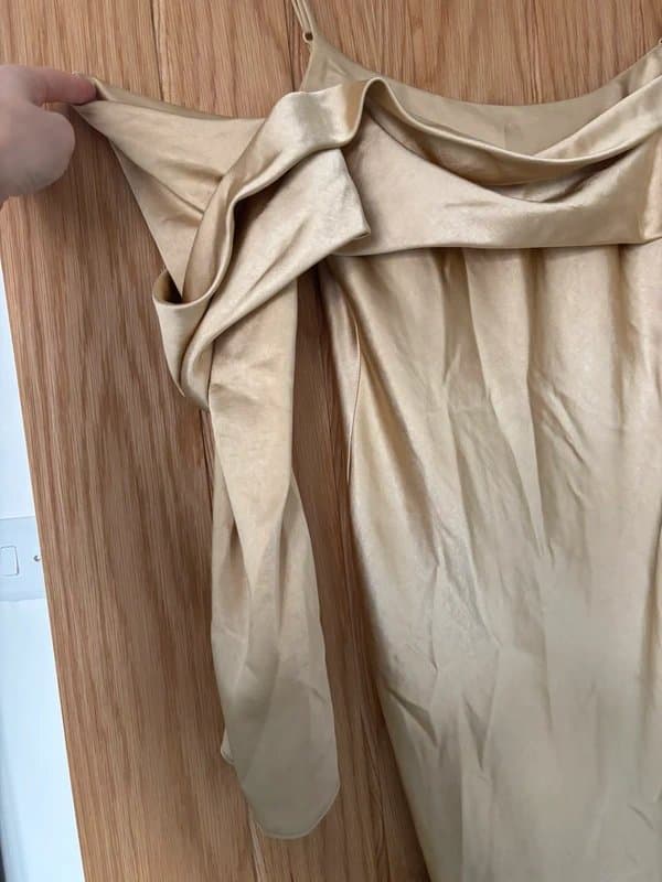 ASOS ASOS champagne / gold silk midi dress