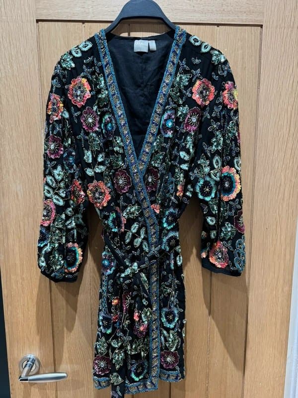 ASOS ASOS embellished sequin wrap mini dress party