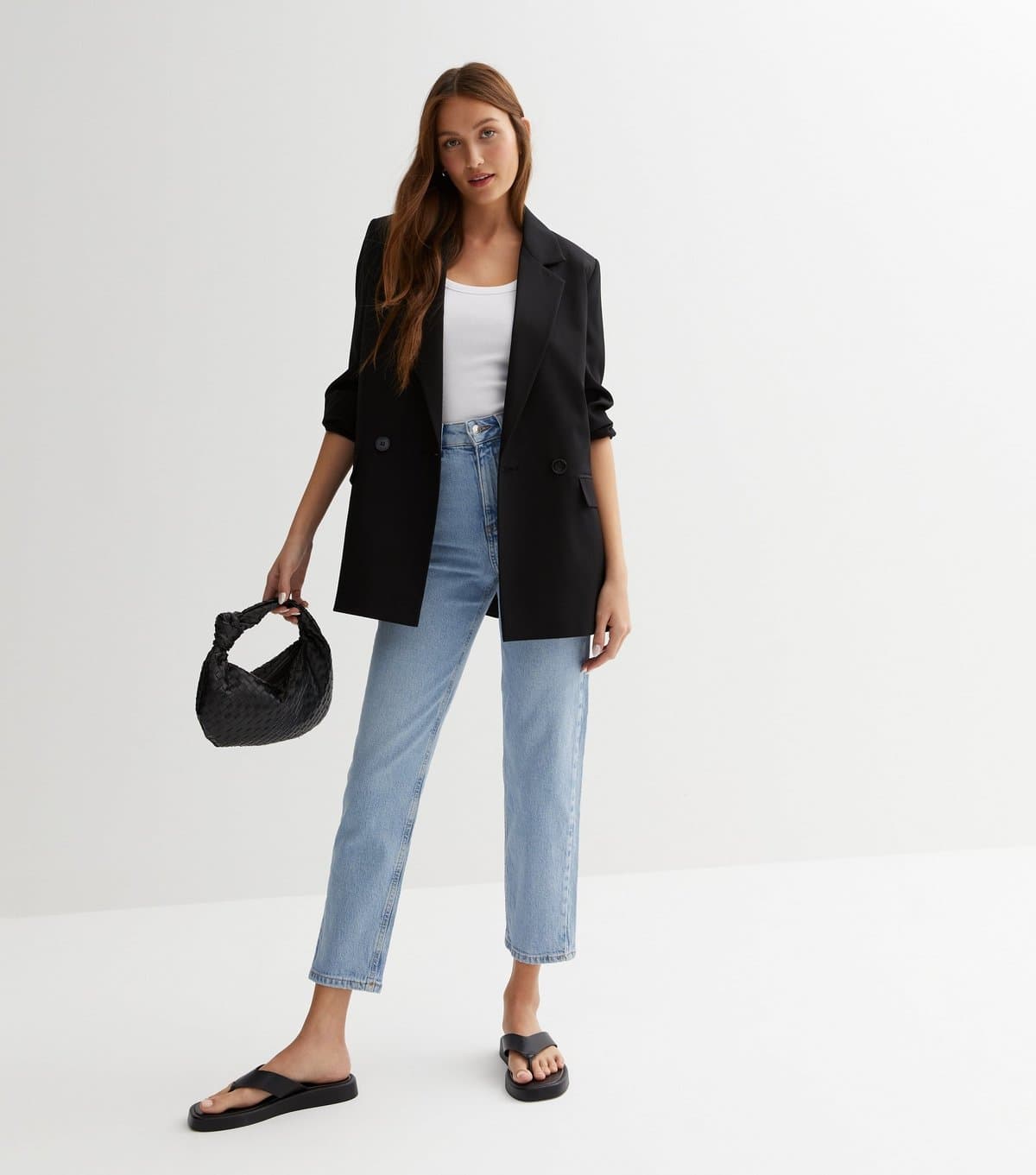 New Look Women's Blue Waist Enhance Tori Mom Jeans New Look