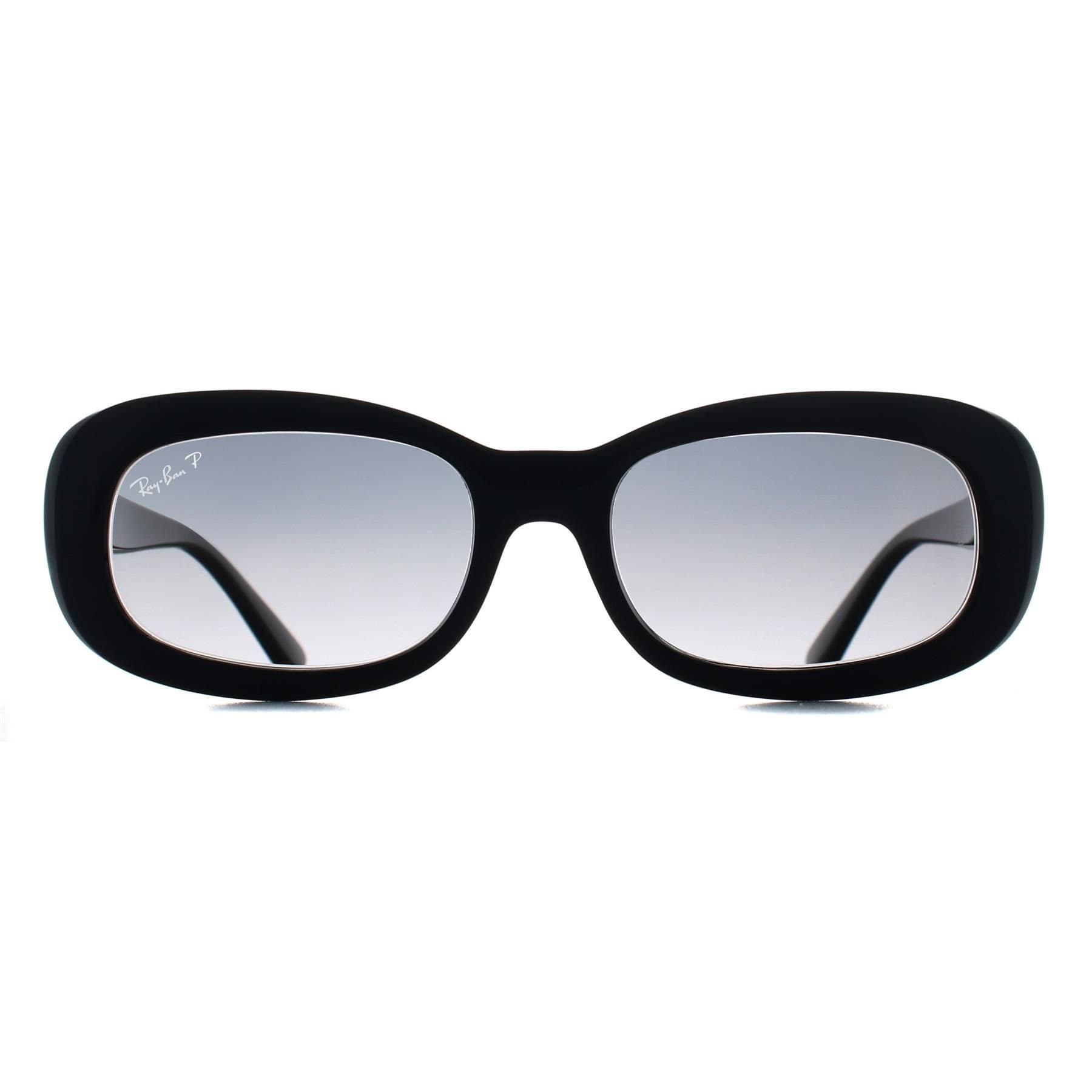Ray-Ban Ray-Ban Women's Oval Black Grey Gradient Polarized RB2221