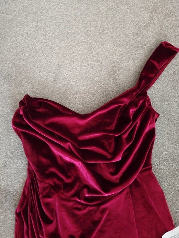 ASOS ASOS burgundy one shoulder dress