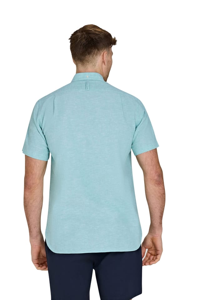 raging bull Raging Bull Men's Classic Short Sleeve Linen Shirt in Light Green - 2
