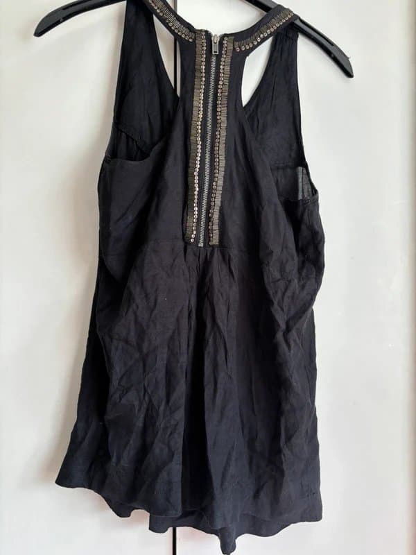 New Look New Look black embellished sequin racerback top in size 12