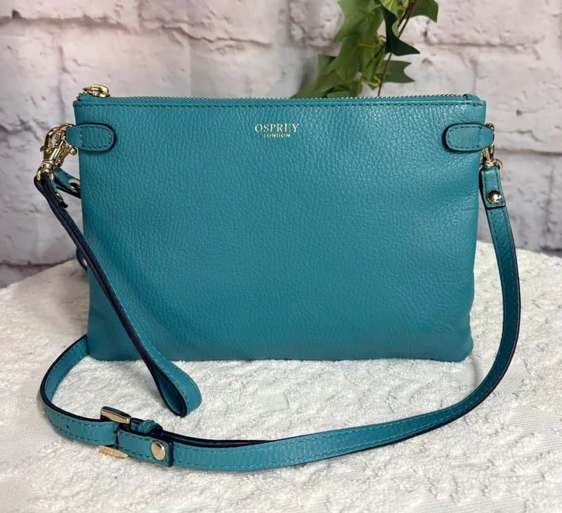 OSPREY LONDON Osprey London BNWOT “Madison” Leather Crossbody Bag Teal