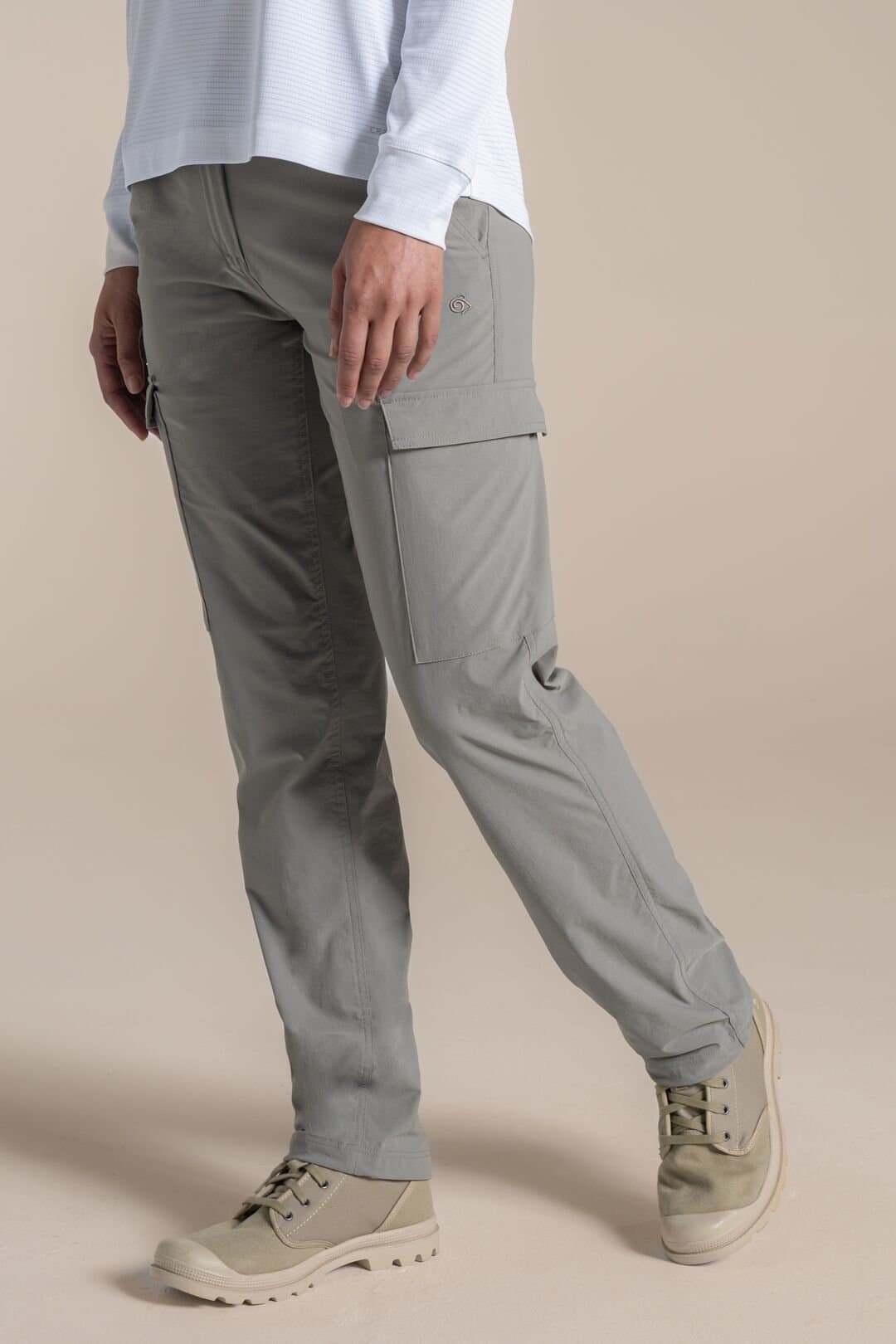 Craghoppers Craghoppers Women's NosiLife Rif Stretch Cargo Lightweight Trousers in Pale Green
