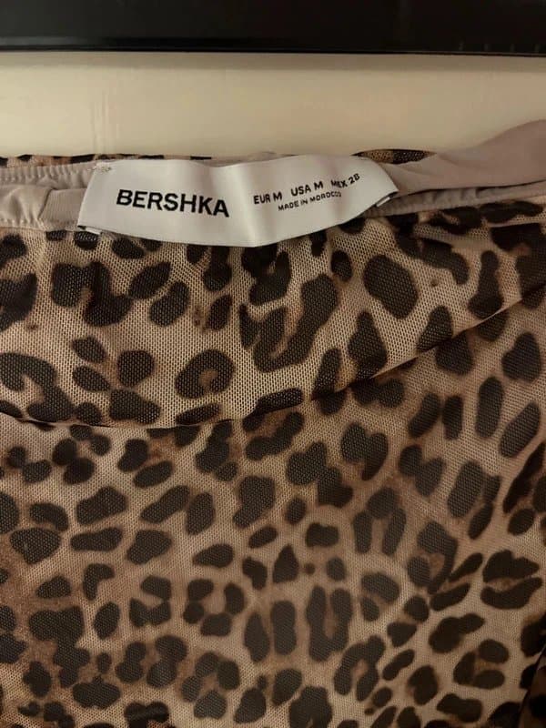 Bershka Bershka Printed Ruffled Tulle Mini Skirt in M