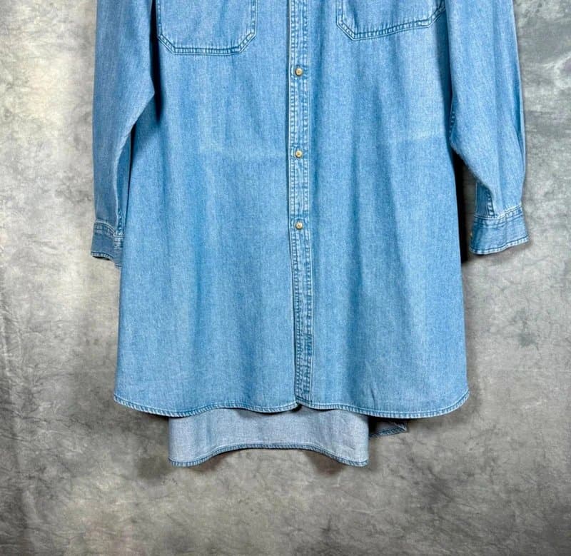 ASOS ASOS Women’s Extreme Oversized Longline Denim Overshirt Light Blue Cotton Shacket Size XL